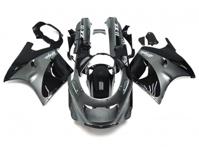 1993-2003 Kawasaki ZZR1100 Motorcycle Fairings - Grey Black Ninja UK