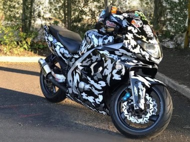Buy 1996-2007 Yamaha YZF600R Thundercat Motorcycle Fairings - Black White Grey Camouflage UK