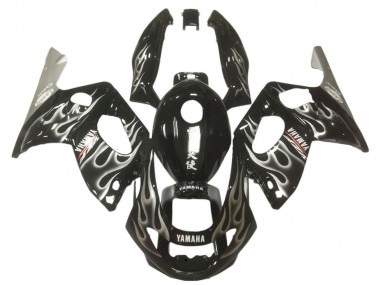 Buy 1996-2007 Yamaha YZF600R Thundercat Motorcycle Fairings - Glossy Black Silver Flame UK