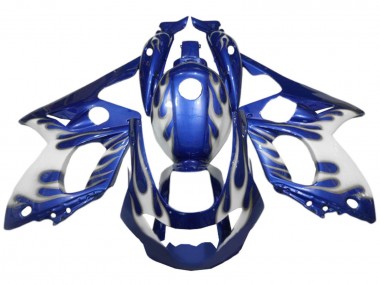 Buy 1996-2007 Yamaha YZF600R Thundercat Motorcycle Fairings - Blue White Silver Flame UK