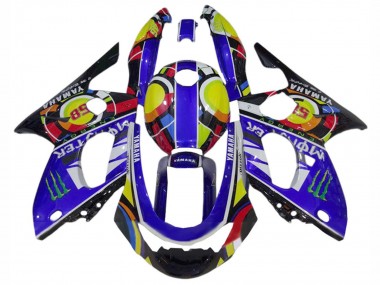Buy 1996-2007 Yamaha YZF600R Thundercat Motorcycle Fairings - Blue Black White Yellow Monster 46 UK