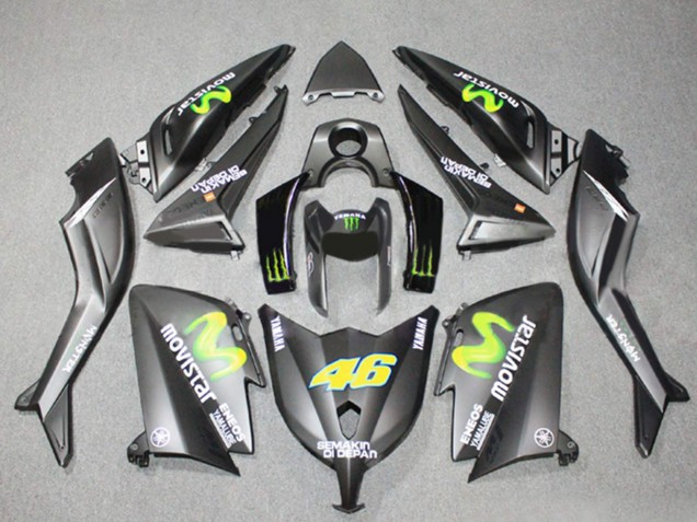 2012-2014 Yamaha TMAX530 Motorcycle Fairings - Matte Grey Yellow Semakin Didepan ENEOS Yamalube MoviStar 46 UK