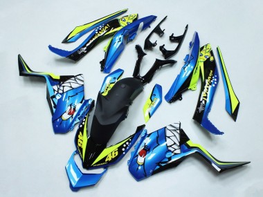 Buy 2017-2021 Yamaha XMAX300 Motorcycle Fairings - Blue Yellow Black Shark 46 UK