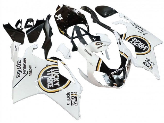 2003-2006 Aprilia RSV1000 Motorcycle Fairings - White Black Lucky Strike Motul Michelin UK