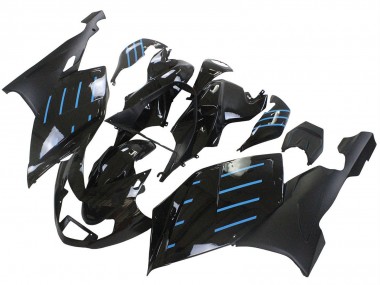 Buy 2005-2010 BMW K1200S Motorcycle Fairings - Glossy Black Matte Black Blue Lines UK
