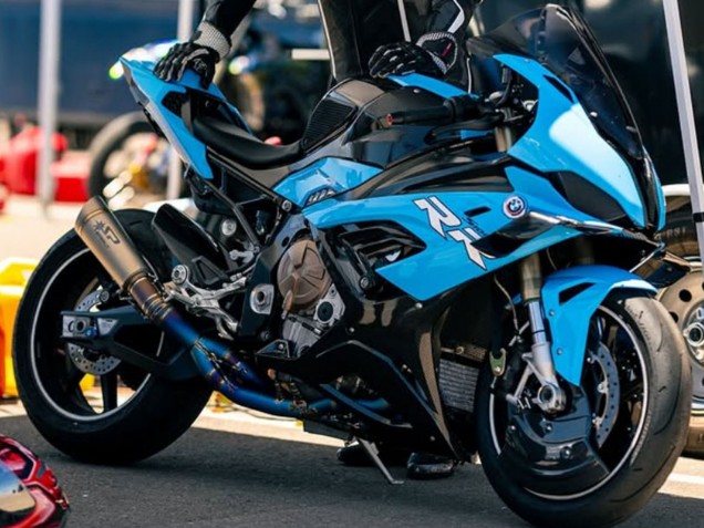 2019-2022 BMW S1000RR Motorcycle Fairings - Blue Black Carbon Fiber UK