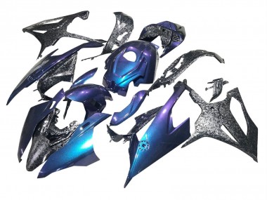 Buy 2019-2022 BMW S1000RR Motorcycle Fairings - Gradient Blue Purple Forged Carbon Fiber UK