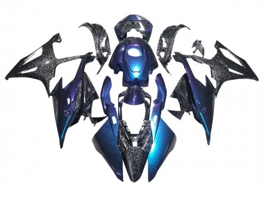 Buy 2019-2022 BMW S1000RR Motorcycle Fairings - Gradient Blue Purple Forged Carbon Fiber UK
