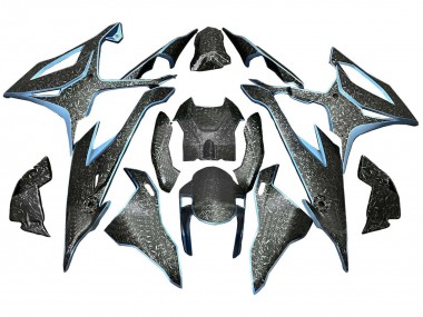 Buy 2019-2022 BMW S1000RR Motorcycle Fairings - Black Light Blue Forged Carbon Fiber UK