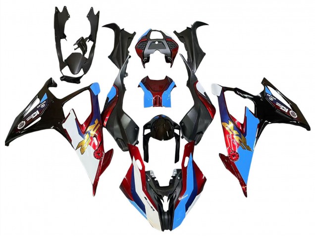 2019-2022 BMW S1000RR Motorcycle Fairings - Black Red Blue UK