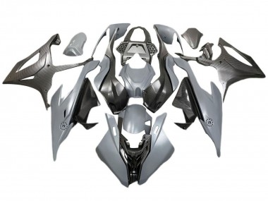 Buy 2019-2022 BMW S1000RR Motorcycle Fairings - Grey Black Carbon Fiber UK