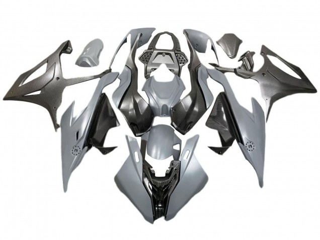 2019-2022 BMW S1000RR Motorcycle Fairings - Grey Black Carbon Fiber UK