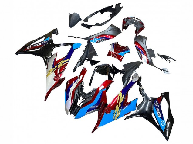 2019-2022 BMW S1000RR Motorcycle Fairing - White Blue Red Black UK