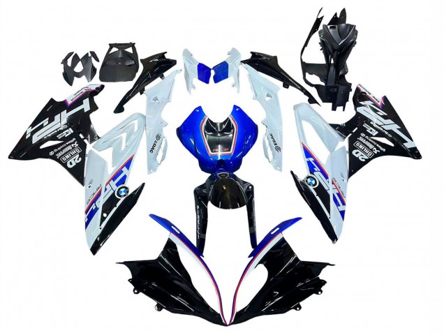 2017-2018 BMW S1000RR Motorcycle Fairing - White Blue Glossy Black UK