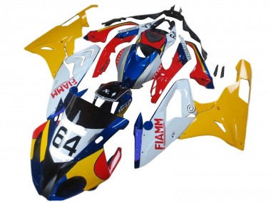 Buy 2015-2016 BMW S1000RR Motorcycle Fairings - Yellow White Blue Fiamm 64 UK