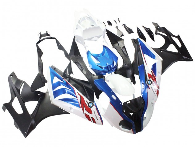 2009-2014 BMW S1000RR Motorcycle Fairings - White Blue Matte Black UK