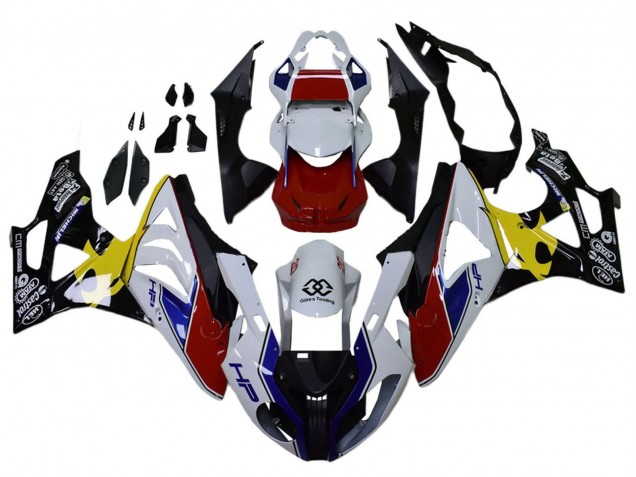 2009-2014 BMW S1000RR Motorcycle Fairings - White Red Yellow Black Castrol UK
