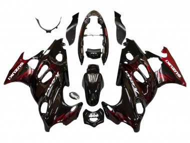 Buy 2004-2006 Suzuki GSX600F/GSX750F Motorcycle Fairings - Glossy Black Red Flame UK