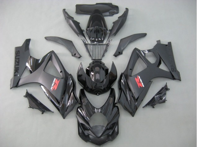 2007-2008 Suzuki GSXR 1000 Motorcycle Fairings - Matte Black Glossy Black UK