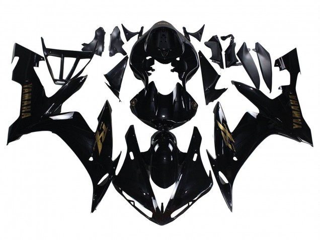 2004-2006 Yamaha YZF 1000 R1 Motorcycle Fairings - Glossy Black Gold Decals UK