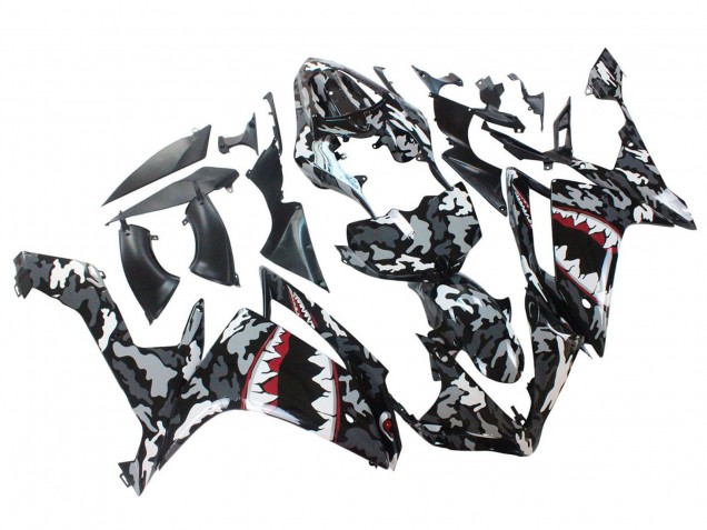 2007-2008 Yamaha YZF 1000 R1 Motorcycle Fairings - Grey White Camouflage Shark UK