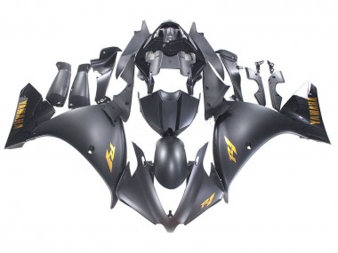 Buy 2012-2014 Yamaha YZF 1000 R1 Motorcycle Fairings - Matte Black Gold Decals UK