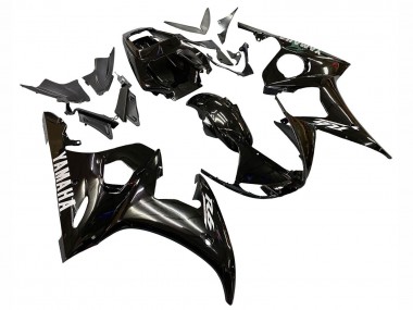 Buy 2006-2009 Yamaha YZF R6S Motorcycle Fairings - Glossy Black White Decals UK