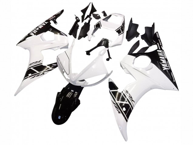 2006-2009 Yamaha YZF R6S Motorcycle Fairings - White Glossy Black UK