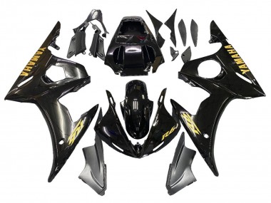 Buy 2006-2009 Yamaha YZF R6S Motorcycle Fairings - Glossy Black Gold Decals UK