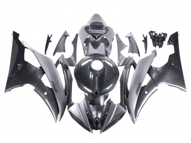 Buy 2008-2016 Yamaha YZF 600 R6 Motorcycle Fairings - Grey Black Carbon Fiber Style UK