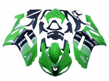 Buy 2007-2008 Kawasaki ZX6R Motorcycle Fairings - Green Black Ninja UK