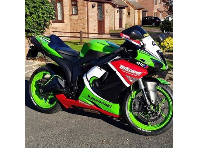 2007-2008 Kawasaki ZX6R Motorcycle Fairings - Green Red UK