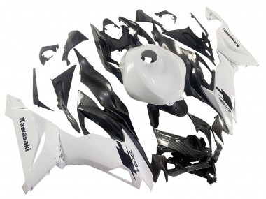 Buy 2019-2022 Kawasaki ZX6R Motorcycle Fairings - White Black Carbon Fiber UK