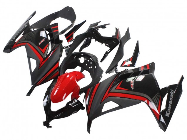 2013-2017 Kawasaki EX300 Motorcycle Fairings - Red Black UK