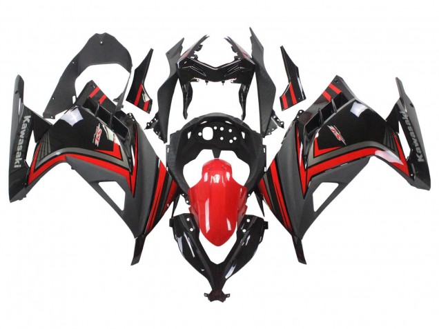 2013-2017 Kawasaki EX300 Motorcycle Fairings - Red Black UK