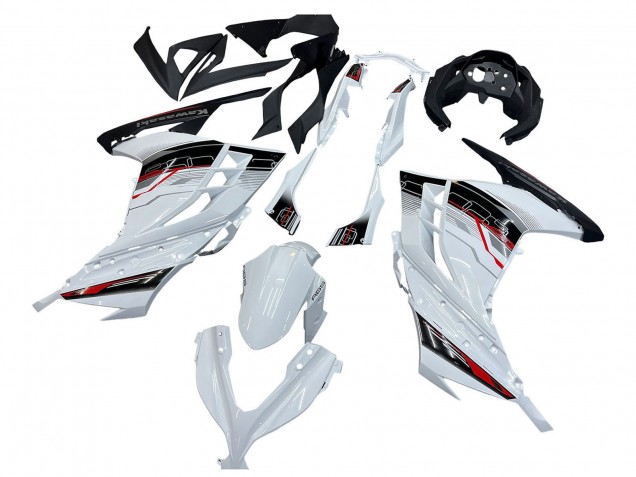 2013-2017 Kawasaki EX300 Motorcycle Fairings - White Red Black UK