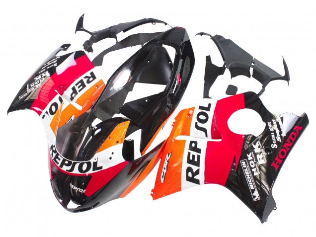 1996-2007 Honda CBR1100XX Blackbird Abs Motorcycle Fairings - Orange White Red Glossy Black Repsol UK