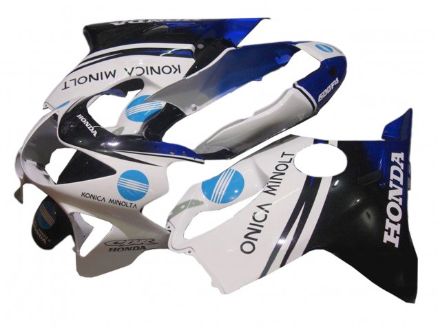 1999-2000 Honda CBR600 F4 Motorcycle Fairing - White Blue Glossy Black Konica Minolta UK