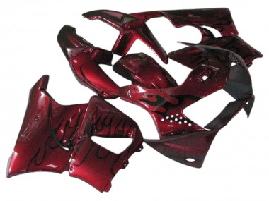 Buy 1998-1999 Honda CBR900RR 919 Motorcycle Fairings - Dark Red with Black Flame UK