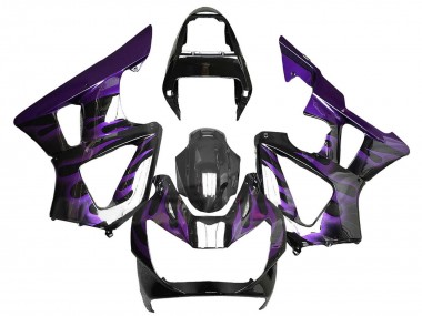 Buy 2000-2001 Honda CBR900RR 929 Motorcycle Fairings - Glossy Black Purple Flame UK