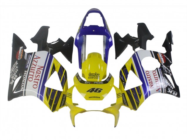 2002-2003 Honda CBR900RR 954 Motorcycle Fairings - Blue Yellow Glossy Black Red Nastro Azzurro 46 UK