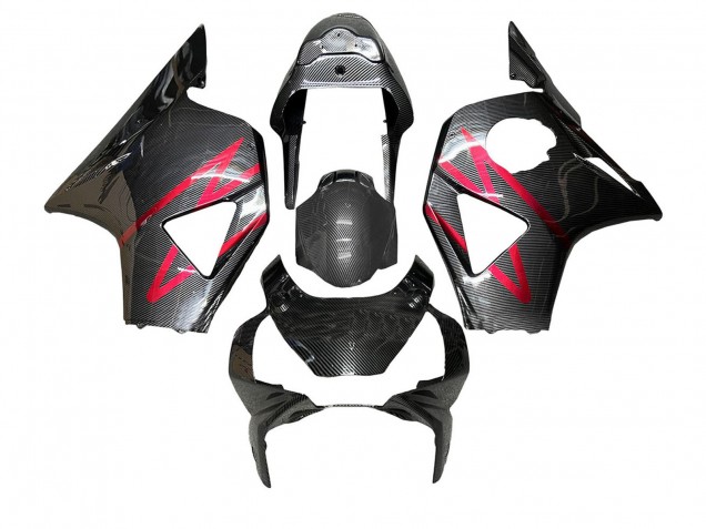 2002-2003 Honda CBR900RR 954 Motorcycle Fairings - Black Carbon Fiber Red Stripe UK