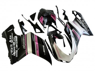 Buy 2007-2014 Ducati 848 Motorcycle Fairings - White Pink Glossy Black Connie UK
