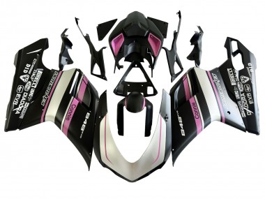 Buy 2007-2014 Ducati 848 Motorcycle Fairings - White Pink Glossy Black Connie UK