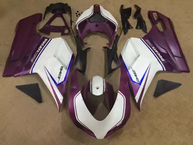 Buy 2007-2014 Ducati 848 Motorcycle Fairings - White Blue Purple Corse UK