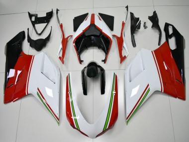 Buy 2007-2014 Ducati 848/1098/1198 Motorcycle Fairings - White Red Green Glossy Black UK