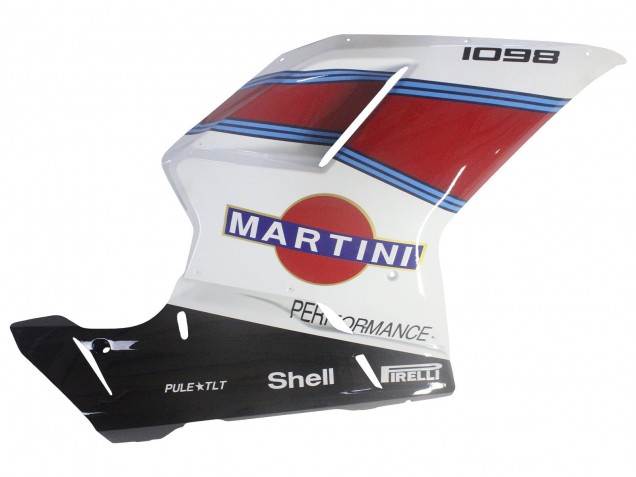 2007-2014 Ducati 1098 Motorcycle Fairings - White Red Blue Glossy Black Martini UK