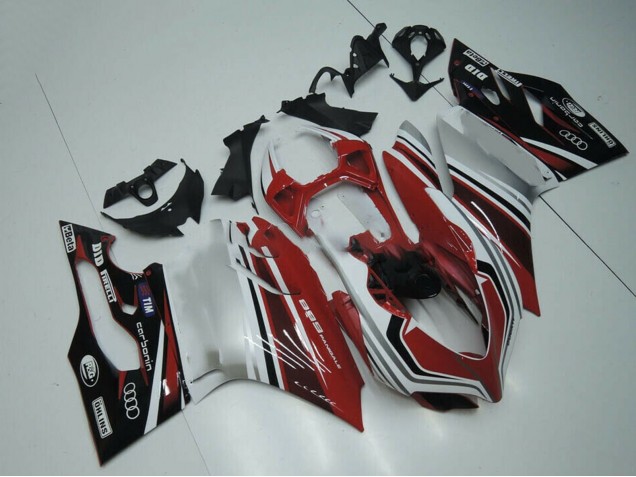 2011-2014 Ducati Panigale 899 Motorcycle Fairing - White Red Glossy Black UK