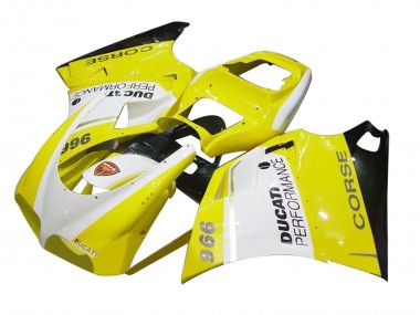 Buy 1993-2005 Ducati 996 Motorcycle Fairing - White Yellow Glossy Black Corse Performance UK