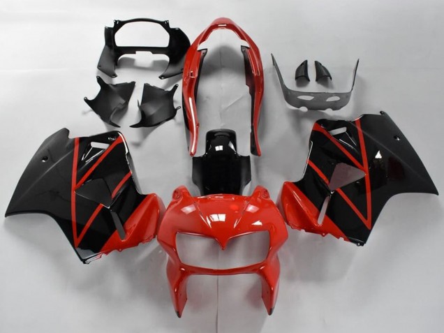 1998-2001 Honda VFR 800 Motorcycle Fairings - Red Glossy Black Stripe UK